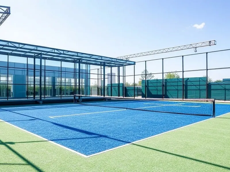 Terrain de padel 10 x 20 m structure acier et vitres trempées